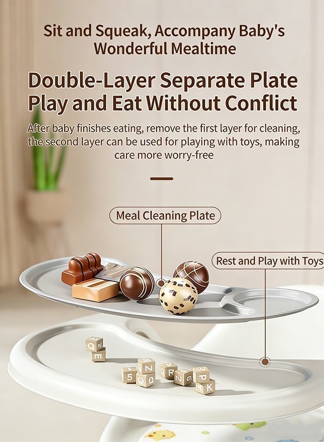 يويولا كرسي طعام للرضع، كرسي لتعليم الطفل الأكل، كرسي طعام مع صينية، مناسب لتعلم الجلوس، كرسي طعام قابل للفصل، كرسي تغذية للرضع - Image 5